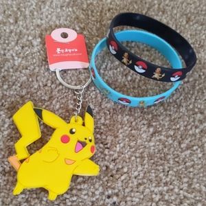 Pikachu key chain & Pokemon Bracelets